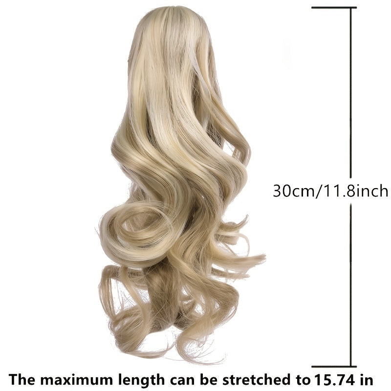 Claw Clip In Body Wave Hair Extensions Long Curly Wavy Ponytail Hair Extensions Synthetic Hair Pieces for Women Girls, Quick Hairstyle, Clip In Hair, Fashionable Wig, Loose Wave, Durable Clipins, Highquality Extensions, Wavy