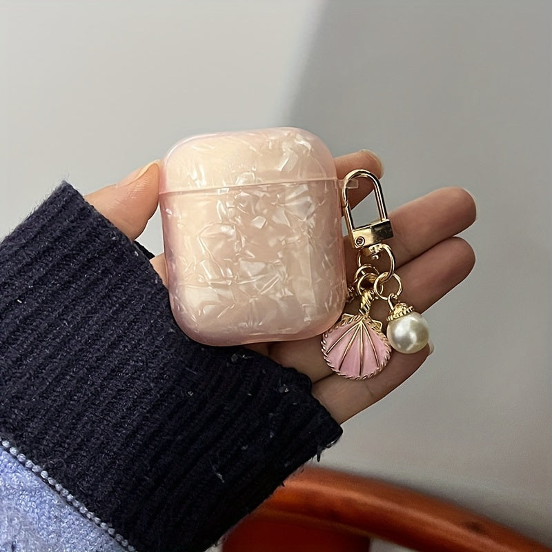 Pink Shell Pattern Plus Shell Pendant Suitable for airpods pro 2nd Generation Earphone Case airpod1/2 Earphone Case airpod 3 Protective Case