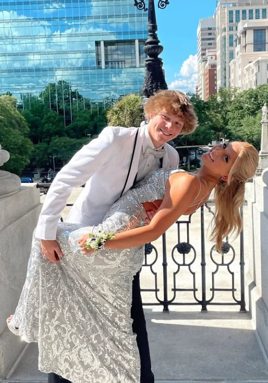 Elegant Sequin Mermaid Evening Gown Women - V-Neck Sleeveless Open Back Lace Wedding Dress Vintage Formal Gowns for Party