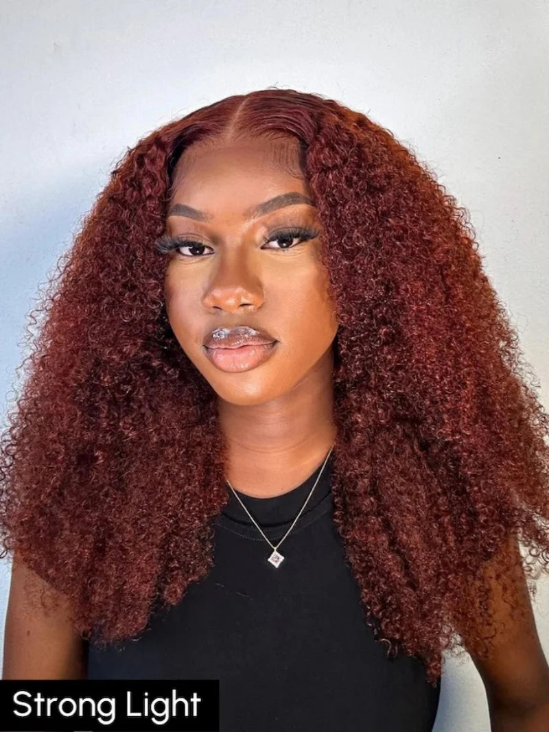 Reddish Brown Water Wave Glueless 7x5 Closure Lace Short Curly Wig 200% Density Burgundy 13x4 Lace Frontal Deep Wave Bob Wig