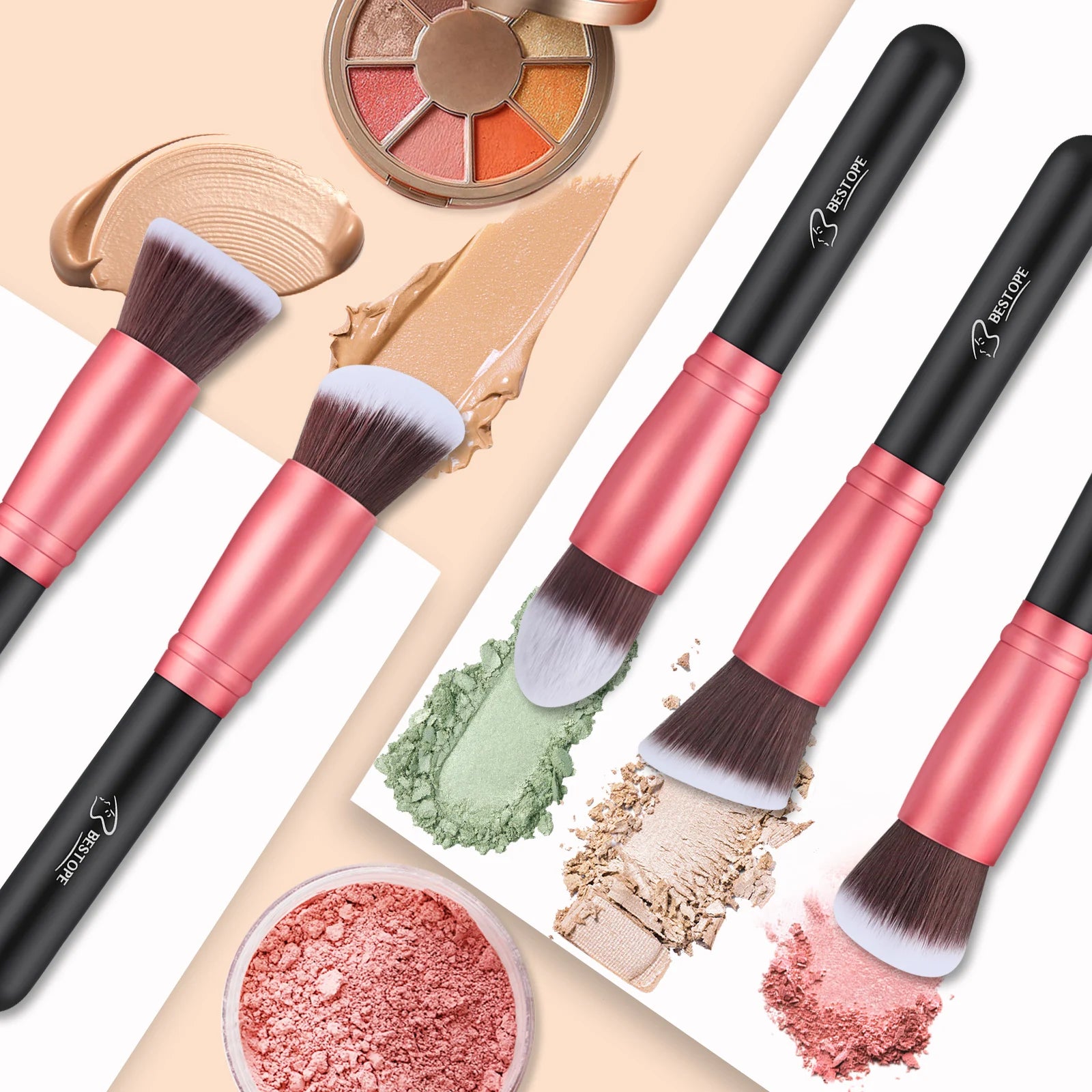 BESTOPE PRO Makeup Brushes Makeup Brush Set - 16 Pcs Premium Synthetic Foundation Concealers Eye Shadows Make Up Brushes set,Eye