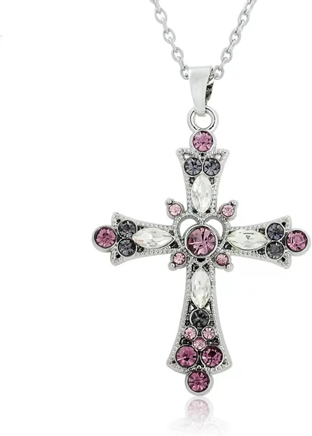 Gothic Big Zircon Cross Necklace Unisex Y2K Irregular Goth Large Cross Pendant Necklaces  for Men Women Couple Necklace Jewelry