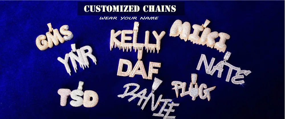 Bubble Letter Golden Color Star Miami Cuban Chain Necklace for Men Iced Out Zircon Hip Hop Link Choker Fashion Rock Jewelry