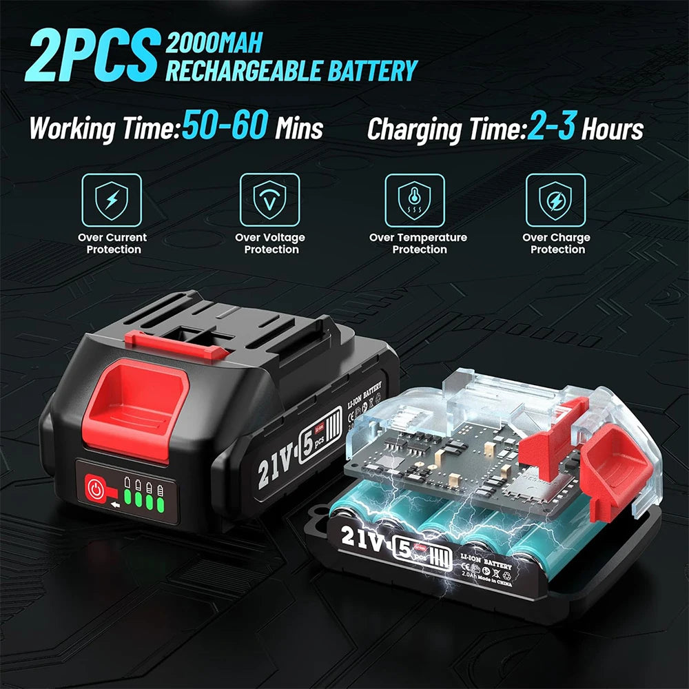 Seesii 6'' Brushless Electric Chainsaw 2 IN 1 Tree Trimming Branch Pruner Cutting Power Tools