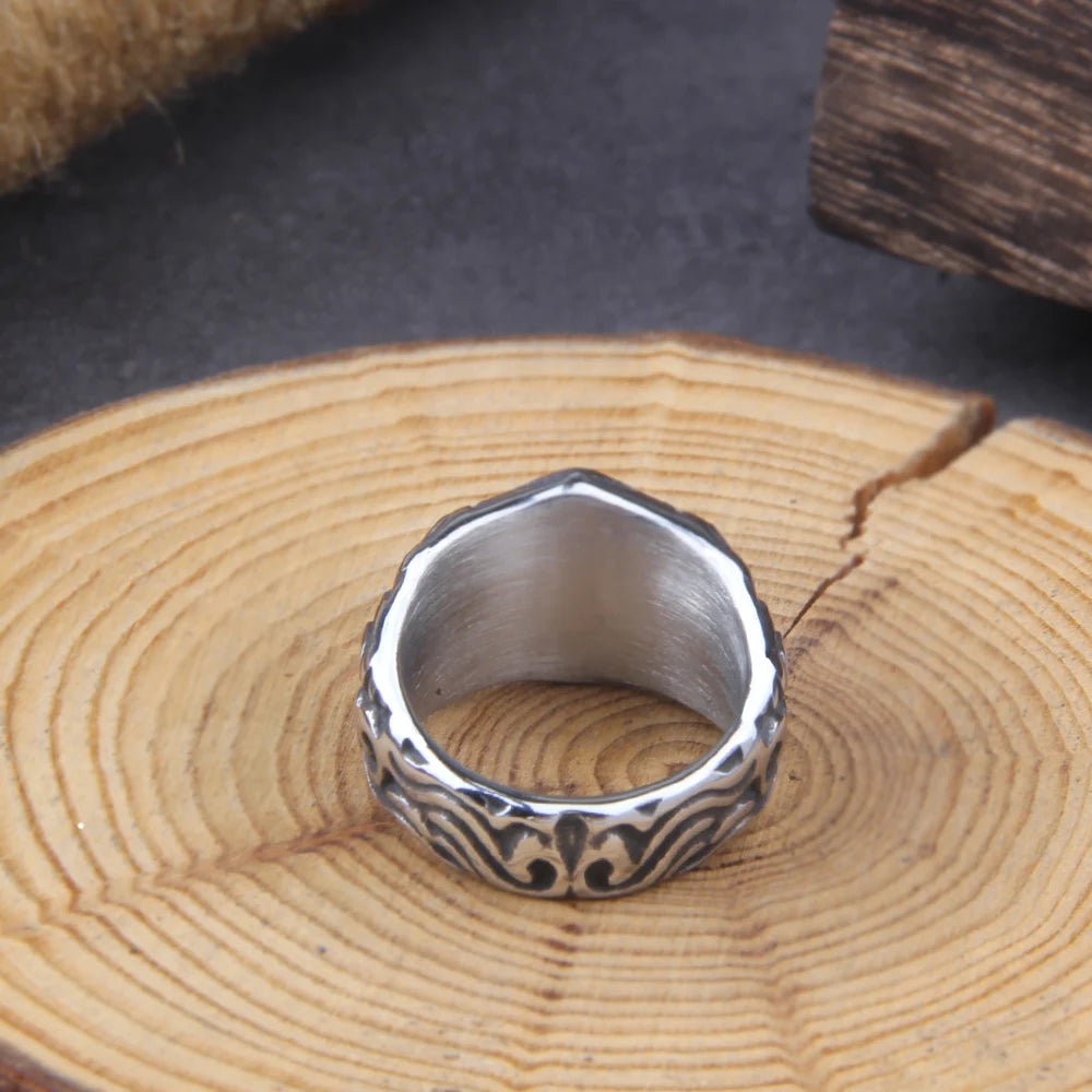 1PC Surgical Steel Metal Glossy Rings for Men Geometric Width Signet Square Finger Punk Style Fashion Ring Jewelry Gifts withbox