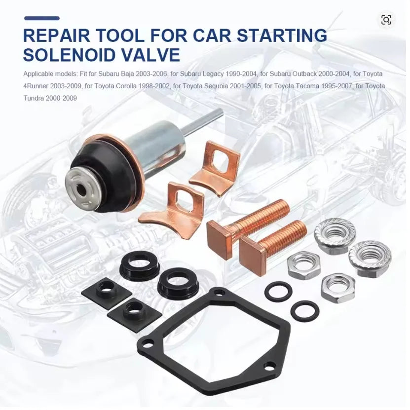 Starter Solenoid Repair Rebuild Kit 228000-6660 Starter Solenoid Repair Tools 228000-6662 Plunger Contacts Set for Toyota Subaru