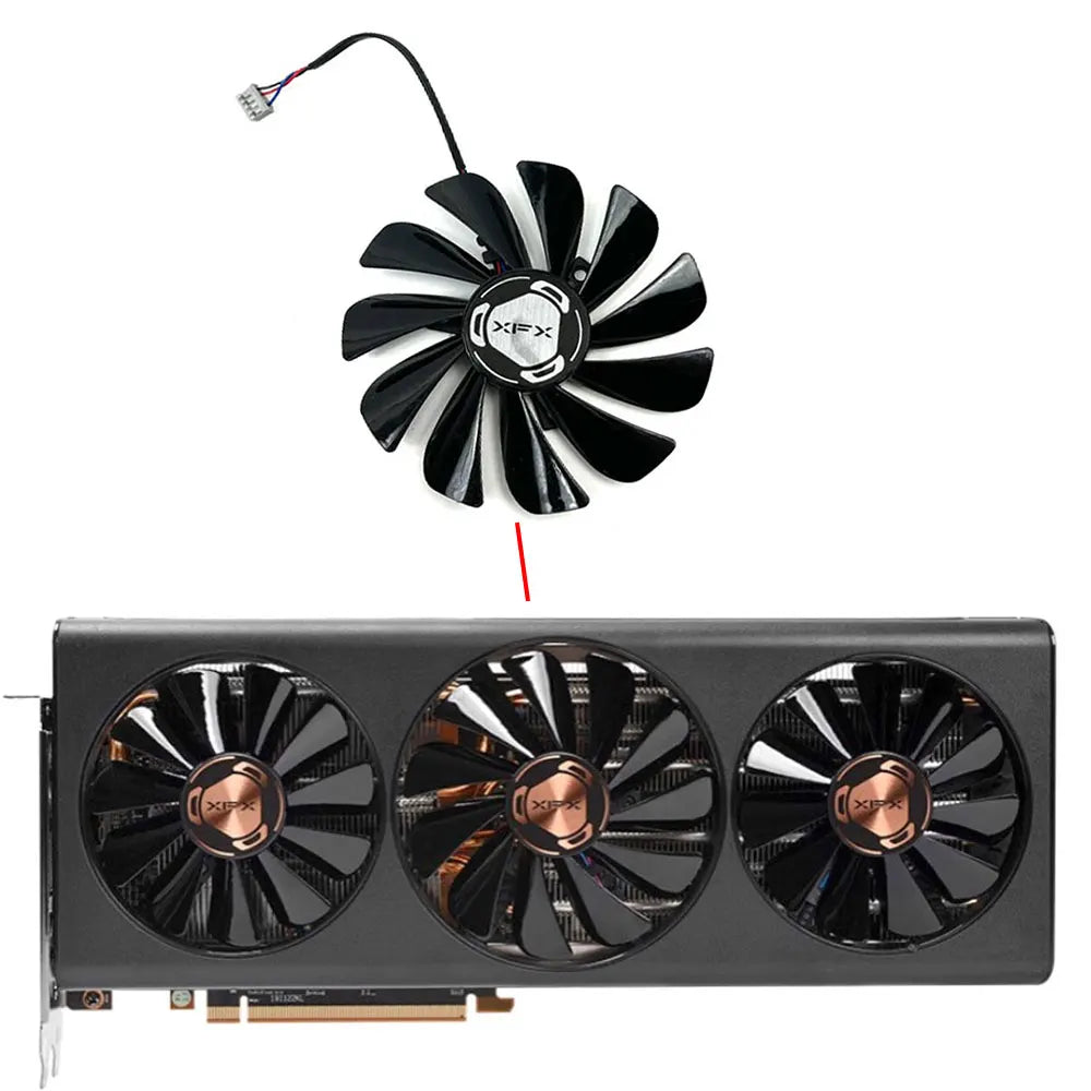 NEW 1SET CF1010U12S XFX Radeon RX 5700 XT GPU Fan，For XFX RX 5600 XT、RX 5700、RX 5700 XT Video card cooling fan
