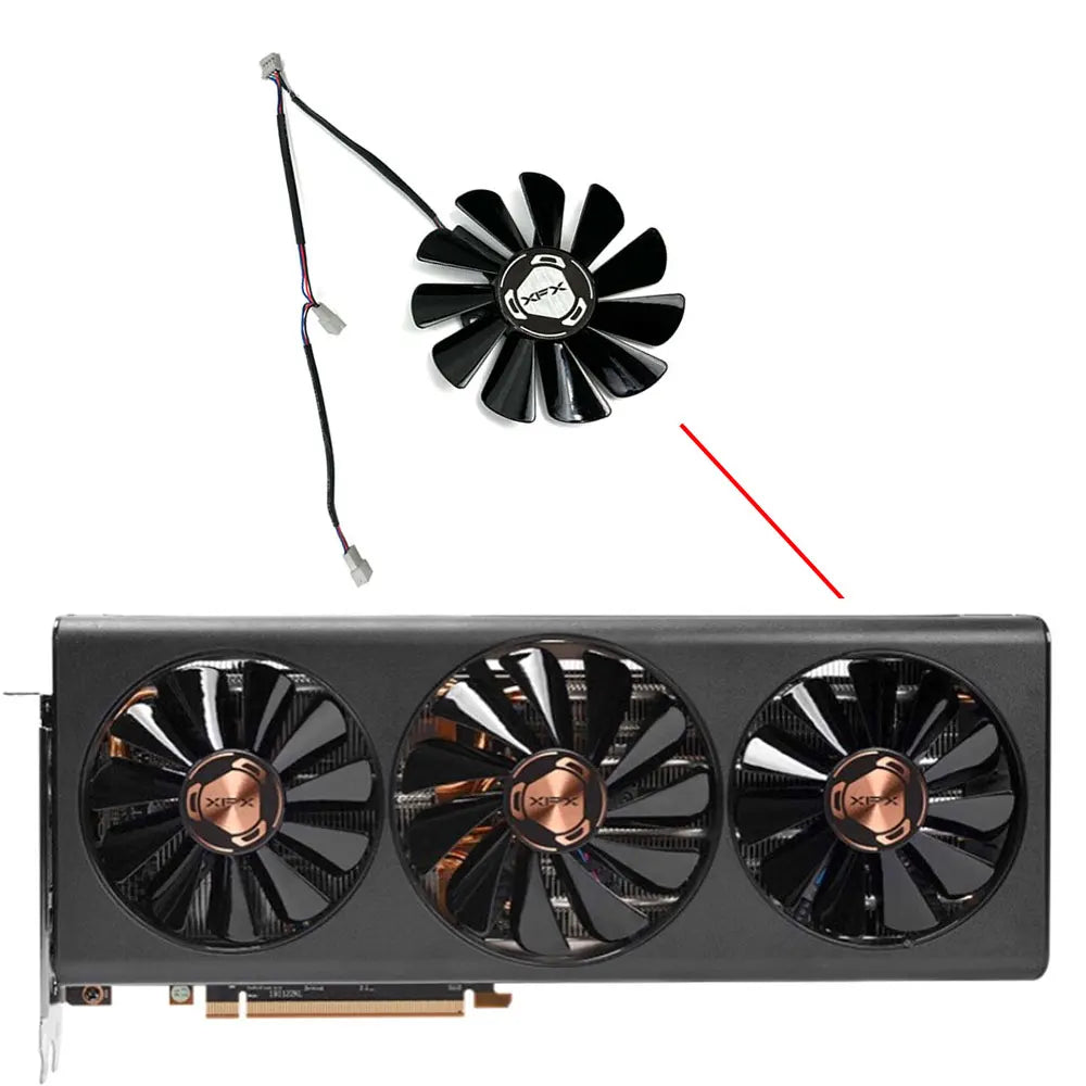 NEW 1SET CF1010U12S XFX Radeon RX 5700 XT GPU Fan，For XFX RX 5600 XT、RX 5700、RX 5700 XT Video card cooling fan