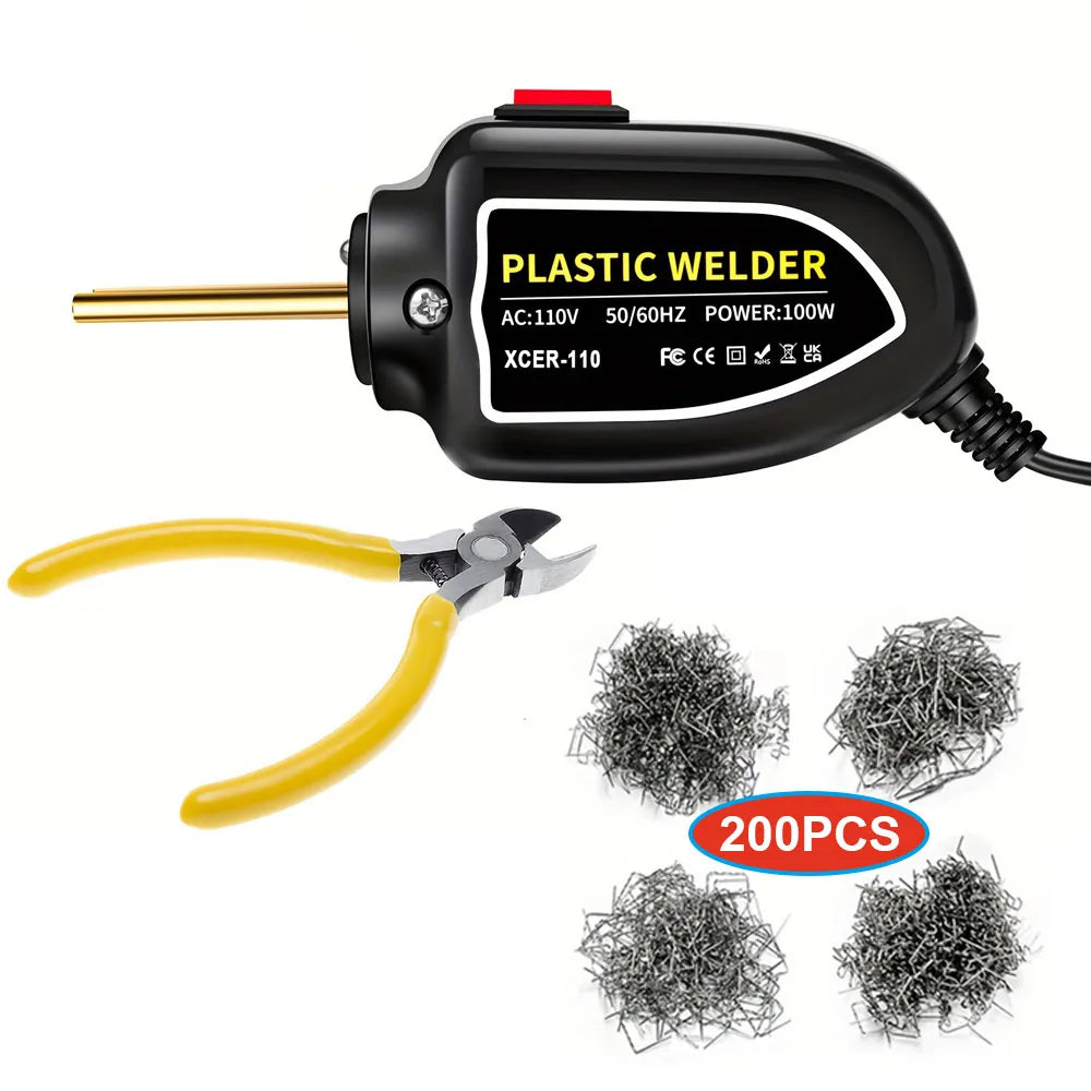 100w Plastic Welder, Plastic Welding Iron, Car Bumper Dashboard Kayak Canoe Repairs Tools Hot Staples Weld Gun Repair Kit