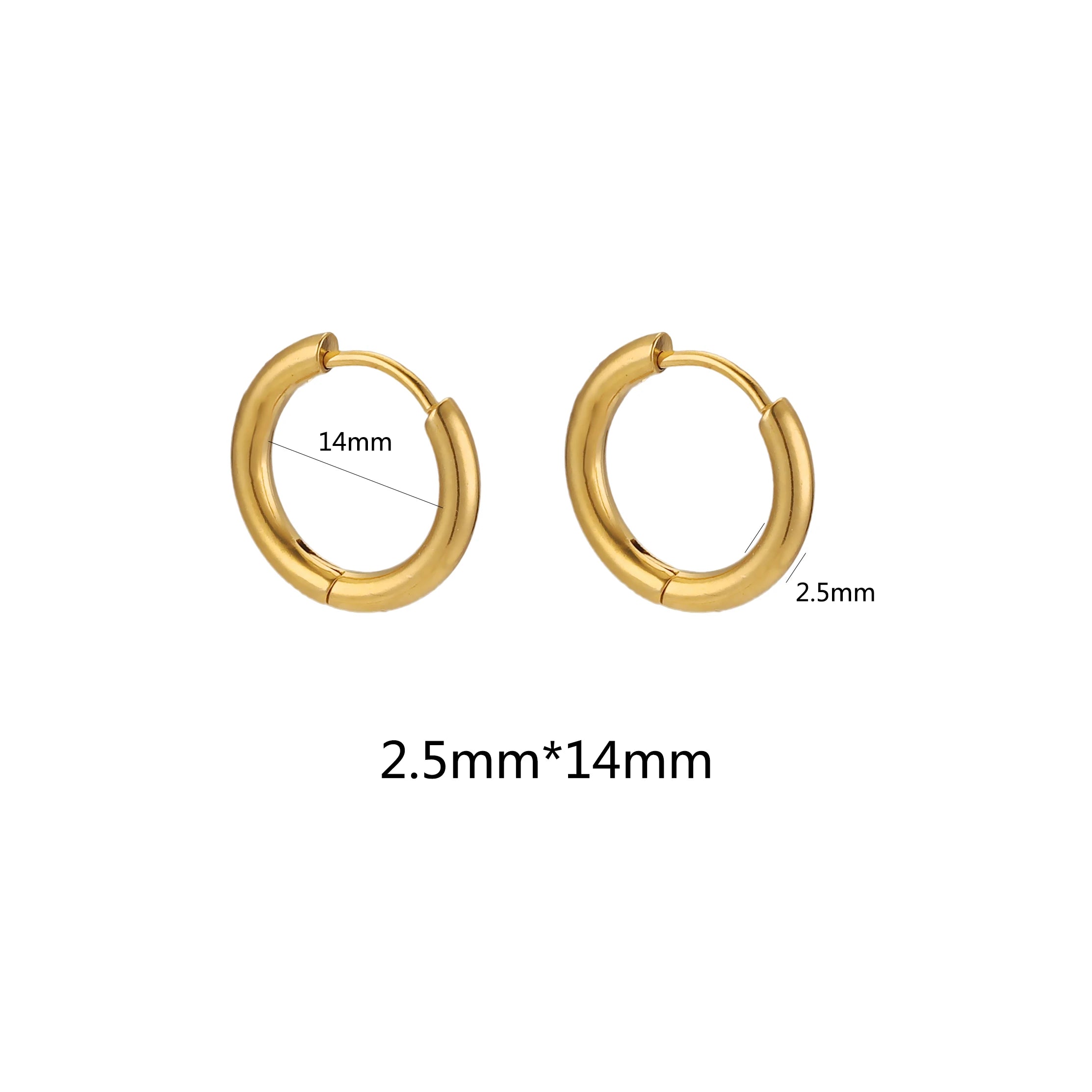 6pcs Stainless Steel Hoop Earrings Women Earrings Men Punk Hiphop Bijoux Gift Fashion Plated 18K Gold Jewelry Piercing Accessory