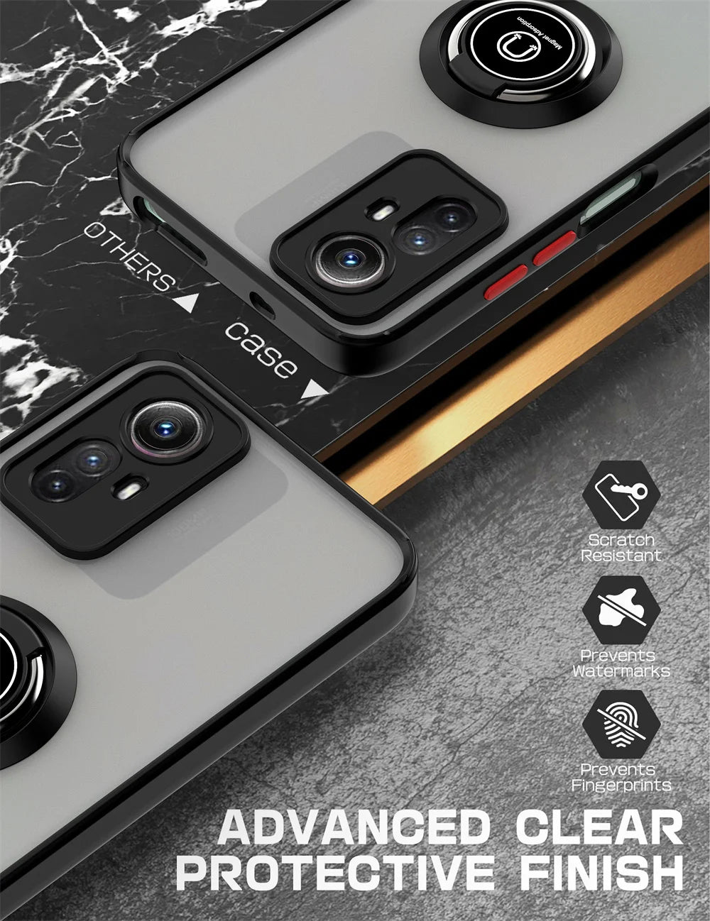 For Xiaomi Redmi Note 14 13 12S 4G 12 11 Pro 10 8 9S Redmi 9 10 10C 12 Cover NEW Shockproof Magnetic Case  Ring Holder