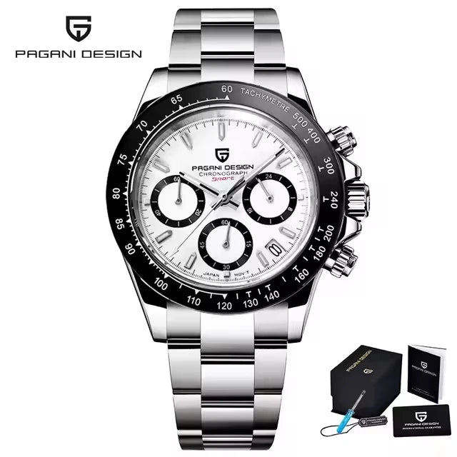 New PAGANI DESIGN PD1644 Luxury Men's Quartz Watch Automatic date Wristwatches Sport 100m Waterproof Chronograph Men Gift