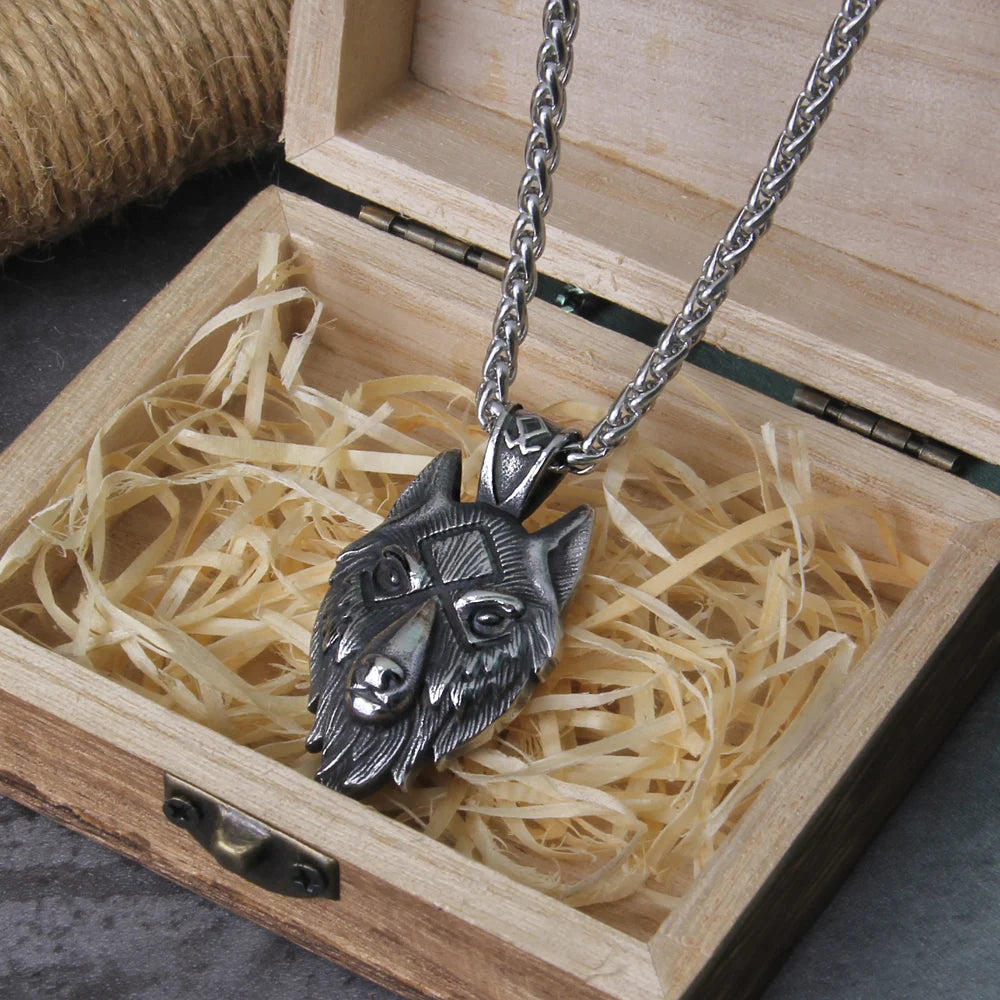 Stainless Steel Necklaces Wolf Head Animal Hip Hop Pendants Men's Chain Choker Sweater Necklace For Women Jewelry Party Gifts