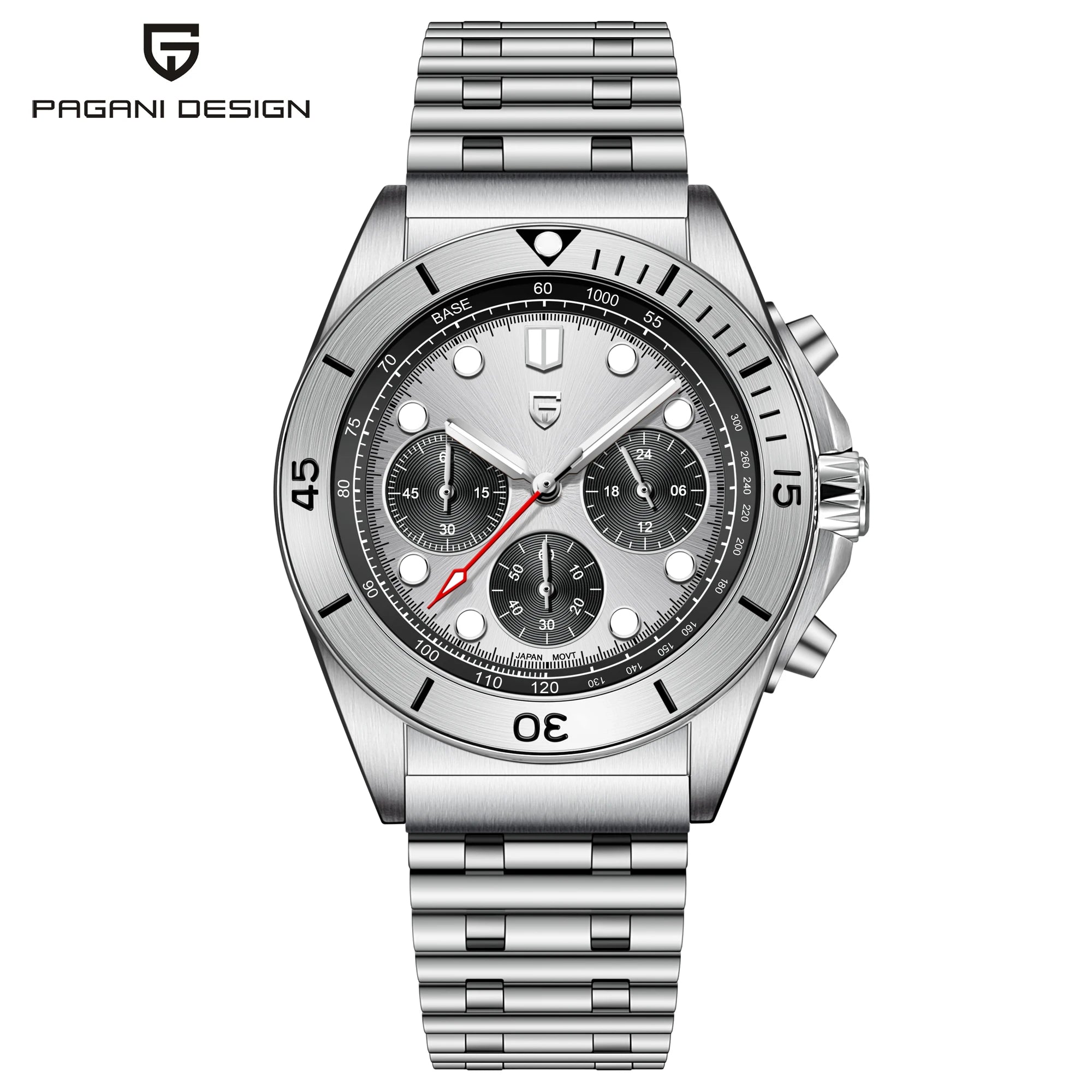 PAGANI DESIGN Chronograph Quartz Watch For Men Stainless steel Diving Wristwatch men Luxury Sapphire glass 2023 New Mens Watches