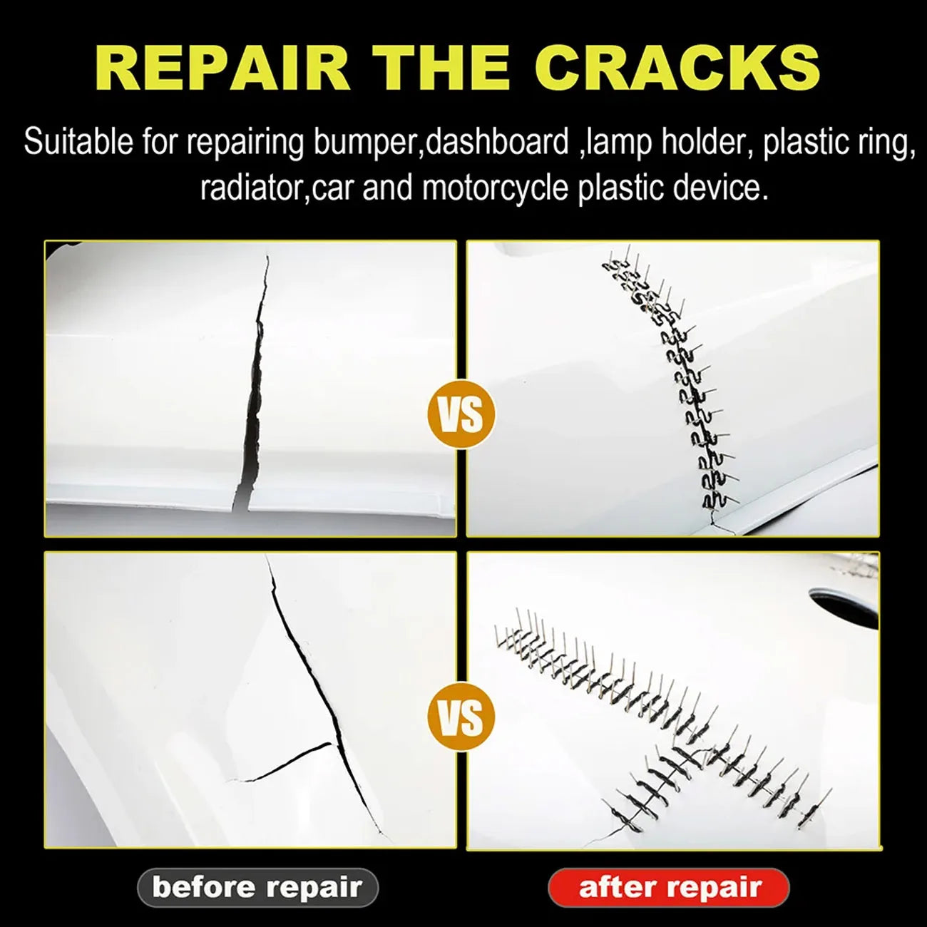 100w Plastic Welder, Plastic Welding Iron, Car Bumper Dashboard Kayak Canoe Repairs Tools Hot Staples Weld Gun Repair Kit