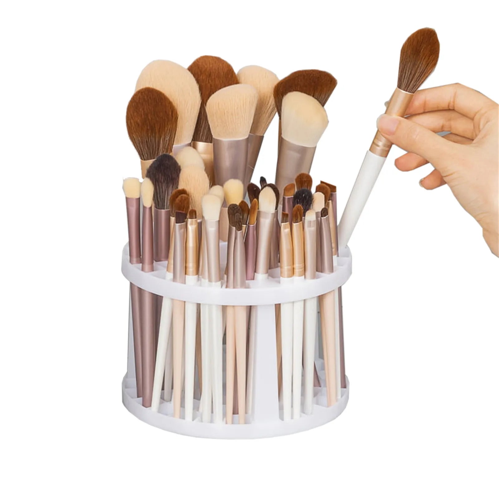 Cosmetic Make-up Brush Storage Holder Multi Hole Pen Insert Round Brushes Organizer Compartment Large-Capacity Make Up Tools