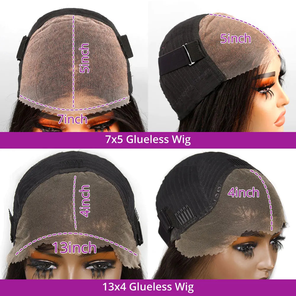 Water Wave 4x4 Closure Wigs Human Hair Glueless Bob Wig Human Hair Pre Plucked 13x4 Deep Curly Lace Front Wig 180% Density Full