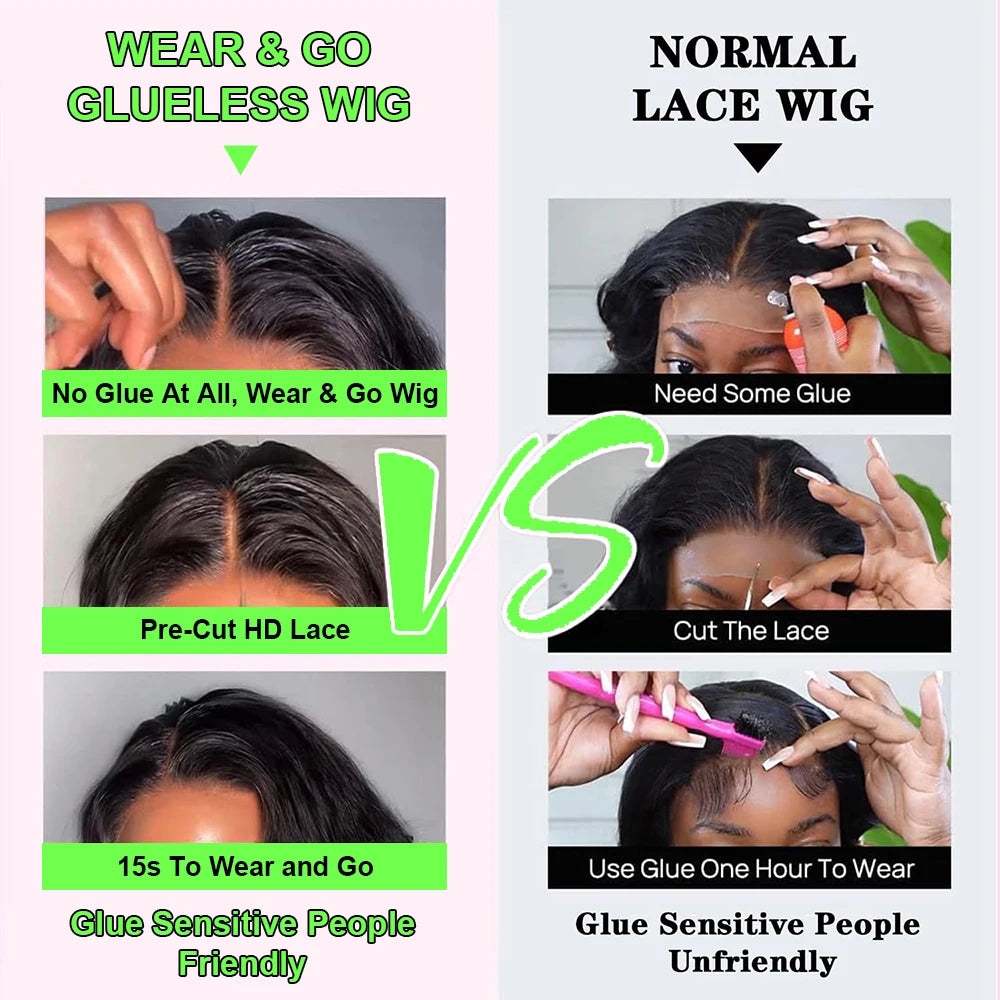 Pre Cut No Glue Glueless Wig Human Hair Ready to Wear Short Bob Wig Body Wave 13x4 Lace Frontal Wigs 100% Human Hair on Sale