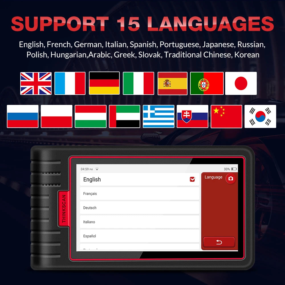 THINKCAR Thinkscan Max 2 Car Full System Diagnostic Tools TPM AF DPF IMMO 28 Reset ECU Coding Auto OBD OBD2 Scanner CANFD For GM