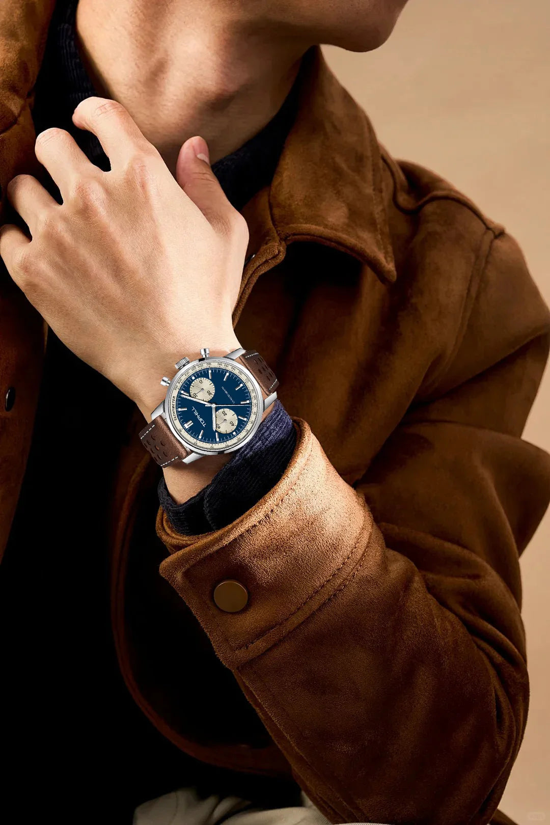 TOPHILL Chronograph Watch Racing Watch Seagull 1963 Watch ST19 Movement Sapphire Crystal  Military Limited