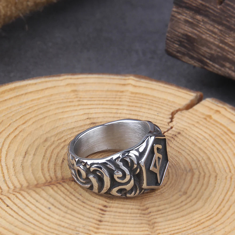 1PC Surgical Steel Metal Glossy Rings for Men Geometric Width Signet Square Finger Punk Style Fashion Ring Jewelry Gifts withbox