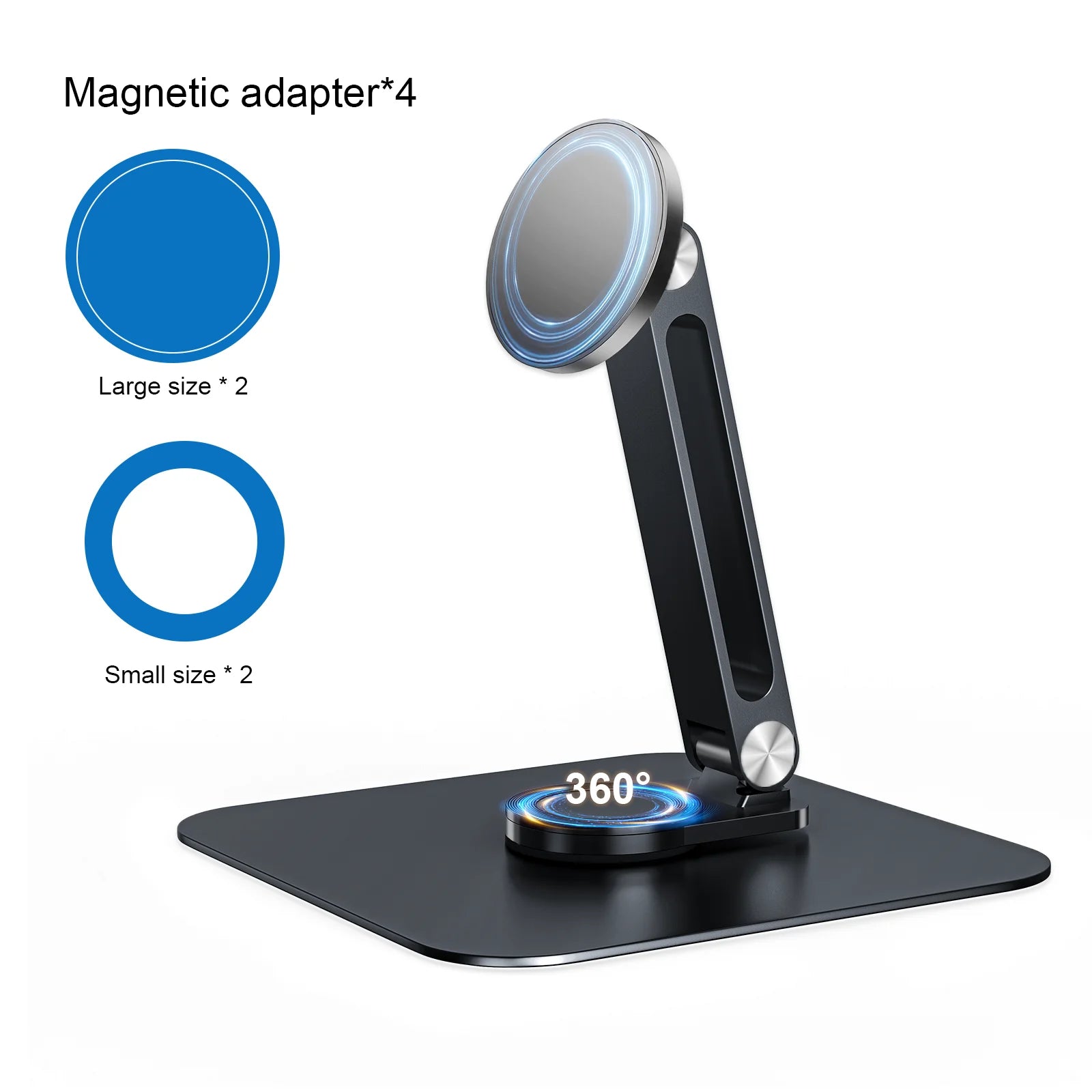 Magnetic Metal Stand 360° Rotating Bracket Universal Holder for 7-21.5 inch Portable Monitors iPads iPhone