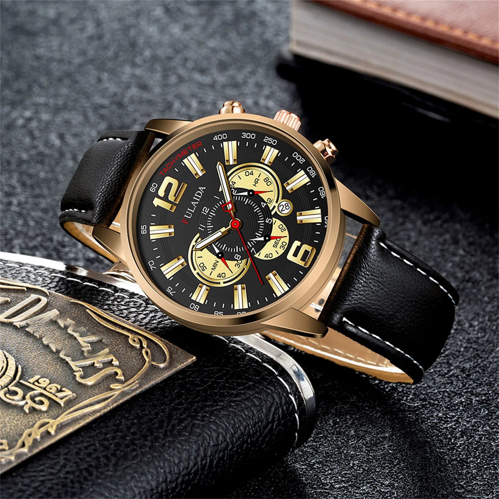 Luxury Business Watch Fashion Sport Men'S Stainless Steel Case Belt Band Automatic Quartz Analog Wrist Watch Orologi Uomo