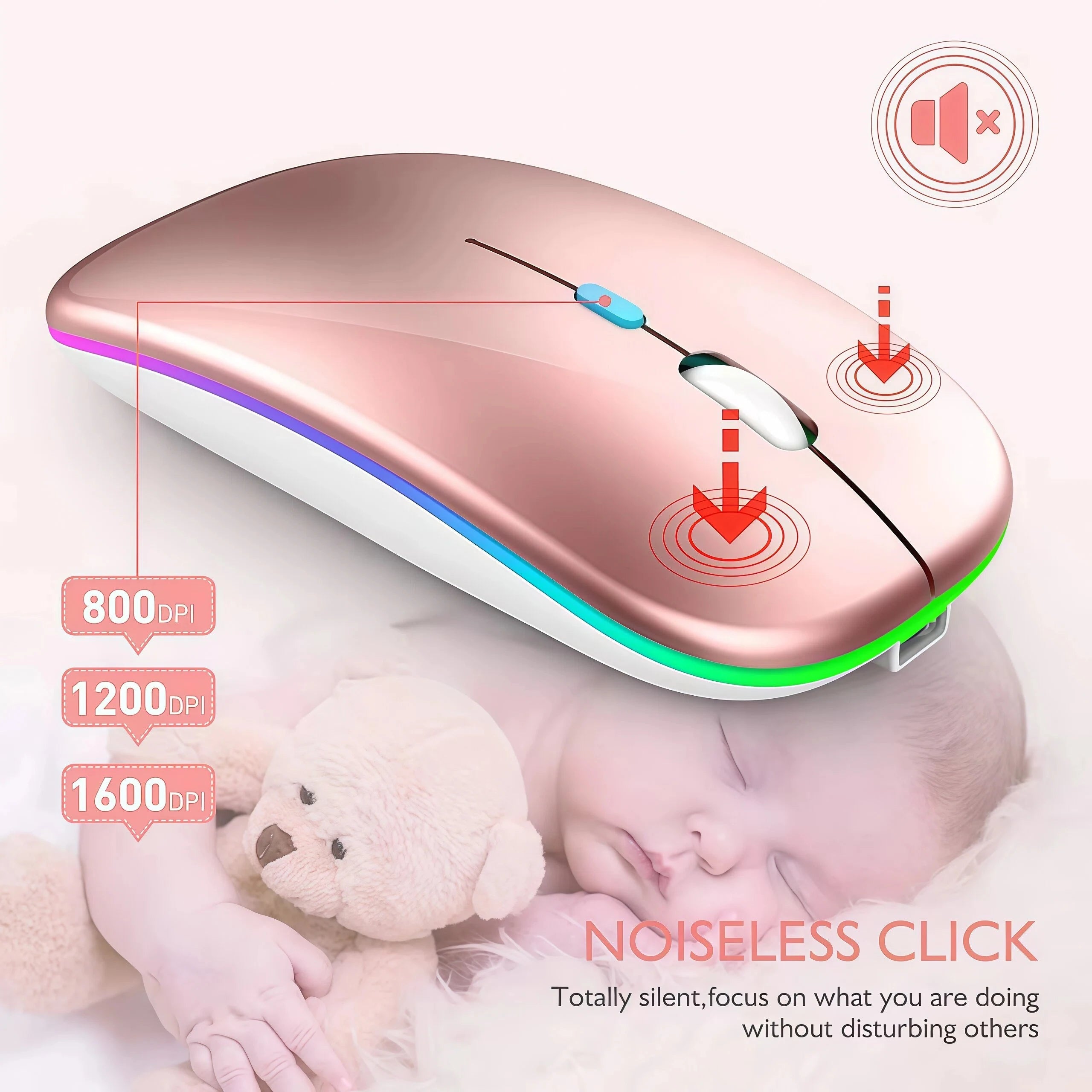 XIAOMI Silent Wireless Mouse Bluetooth-compatible Tablet 2.4G USB Portable Dual Mode Rechargeable 1600 DPI For MacBook Laptop PC