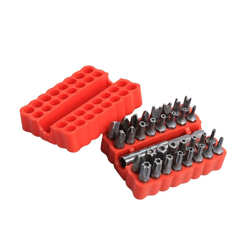 33pc Security Bit Set Tamper Proof Torx Hex Star Spanner Tri Wing Screwdriver Magnetic Holder Professional Hand Tools