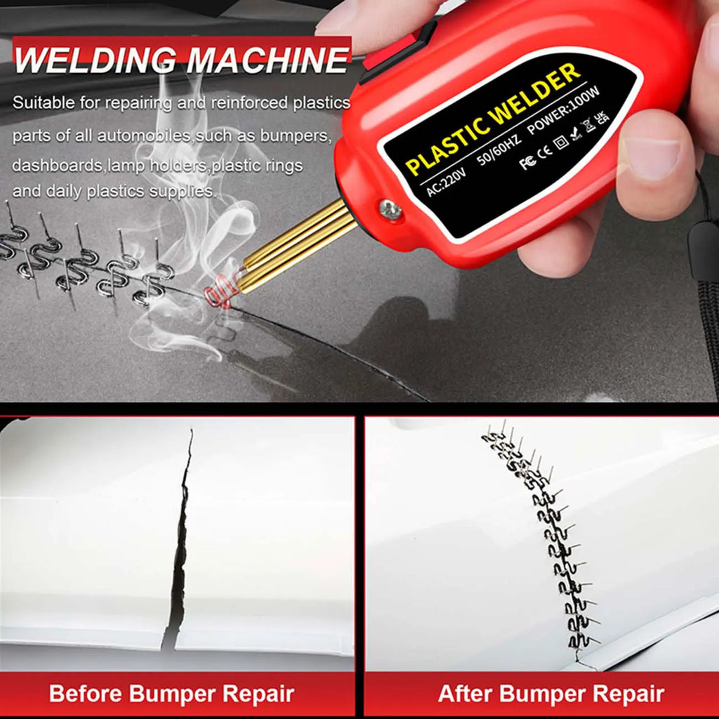100w Plastic Welder, Plastic Welding Iron, Car Bumper Dashboard Kayak Canoe Repairs Tools Hot Staples Weld Gun Repair Kit