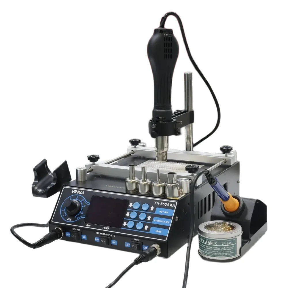 YIHUA 853AAA Preheating Rework Soldering Station 3in 1 Hot Air Gun Soldering Iron Welding Repair Tools BGA Desoldering Stations