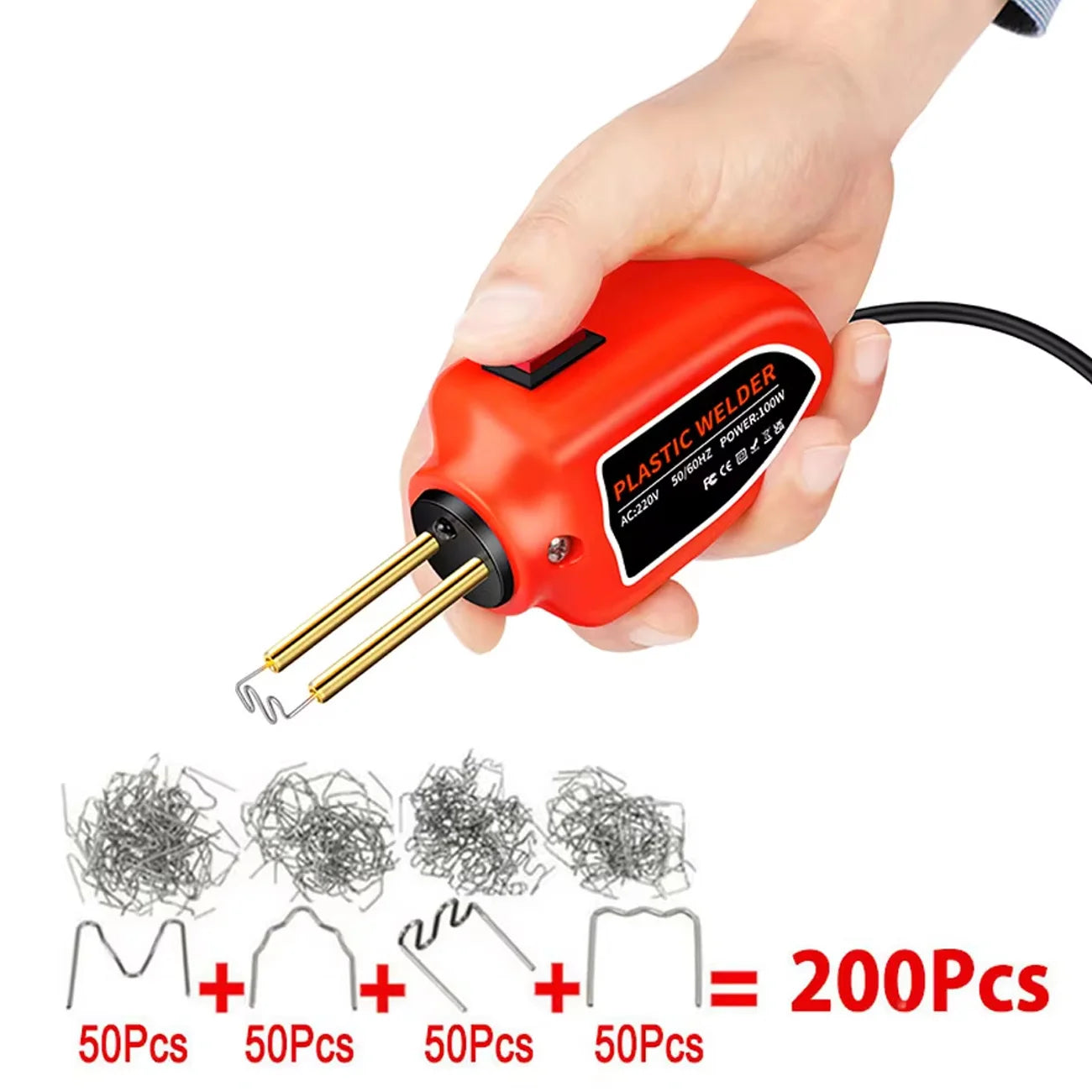 100w Plastic Welder, Plastic Welding Iron, Car Bumper Dashboard Kayak Canoe Repairs Tools Hot Staples Weld Gun Repair Kit