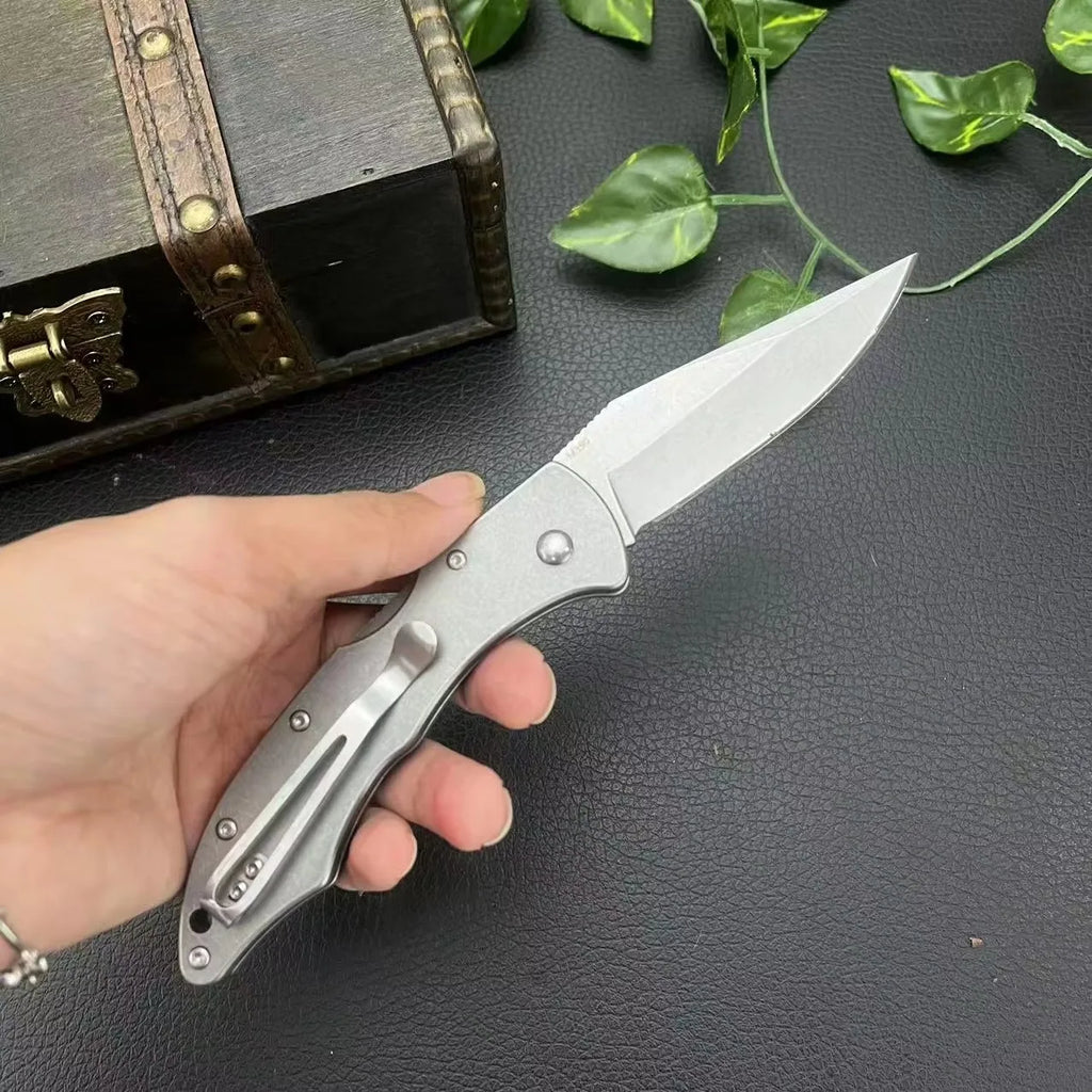10402 Flipper Back Lock Folding Blade Knife 420 Steel Blade Camping Tactical Rescue Jackknife Outdoor Multi-purpose Tools