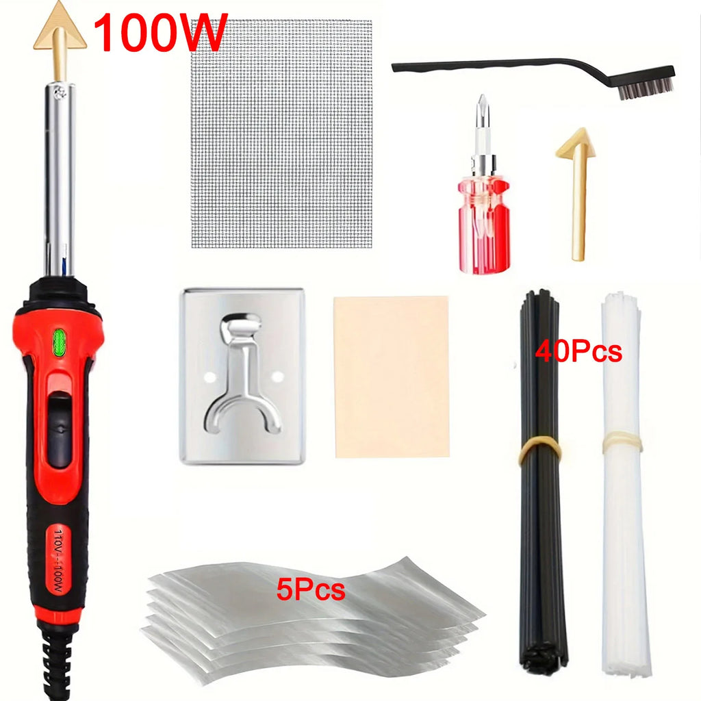 100w Plastic Welder, Plastic Welding Iron, Car Bumper Dashboard Kayak Canoe Repairs Tools Hot Staples Weld Gun Repair Kit