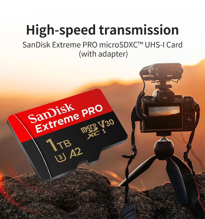 100% Original SanDisk Micro SD Card A1 A2 Memory Card 32GB 64GB 128GB 256GB 512GB 1TB microSD TF Card Storage UHS-I Cards U1 U3