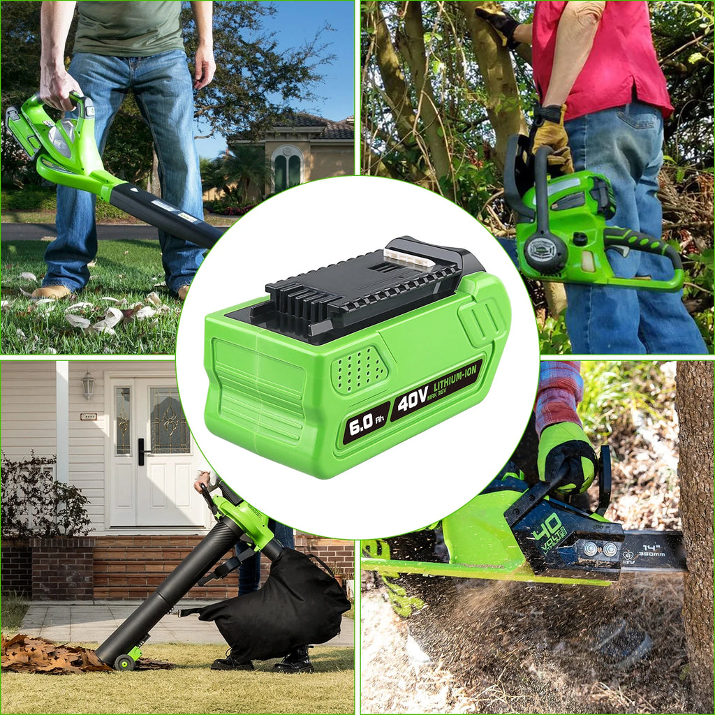 29462 6.0Ah Lithium Battery Replacement Greenworks 40V Battery 29252 20202 25312 25322 20642 22272 27062 21242 Compatible with Replacement Greenworks 40V Power Tool Battery Shipped by Local Warehouse