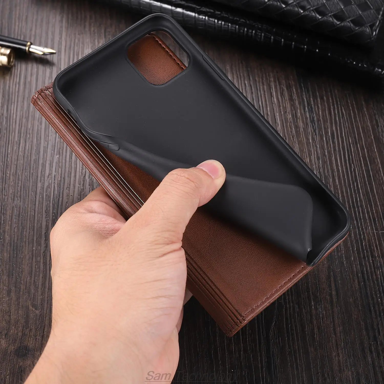 Deluxe Magnetic Adsorption Leather Fitted Case for Xiaomi 12 12x 12s  Flip Cover Protective Case Capa Fundas Coque Business
