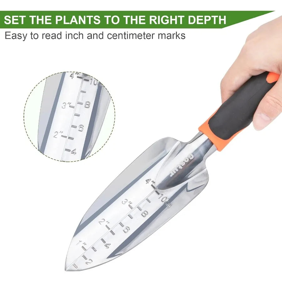 Garden Tool Set 3PCS Sturdy Gardening Hand Tools Kit Trowel Shovel Transplanter Sharp Bypass Pruning Shears Scissors Clippers C