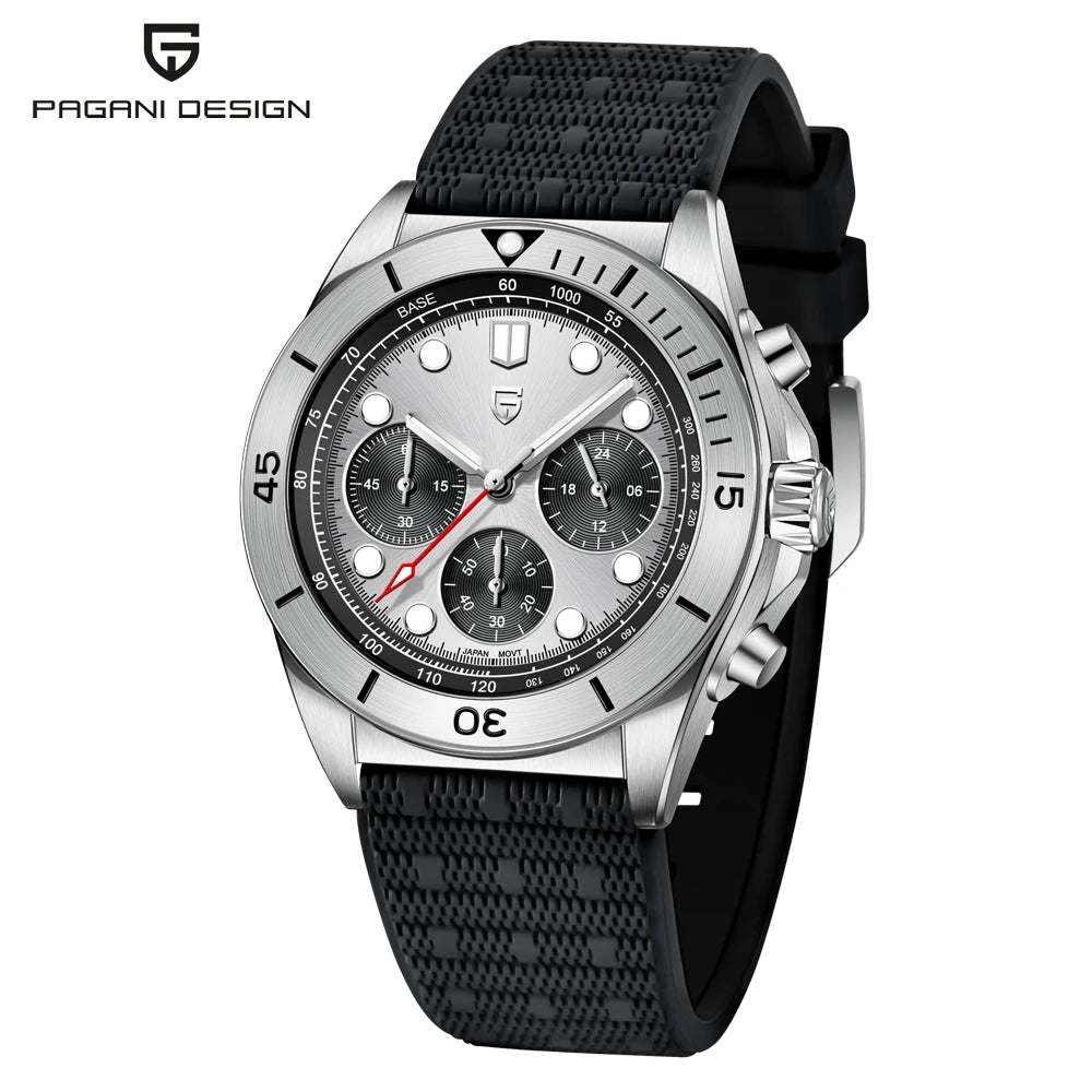 PAGANI DESIGN Chronograph Quartz Watch For Men Stainless steel Diving Wristwatch men Luxury Sapphire glass 2023 New Mens Watches