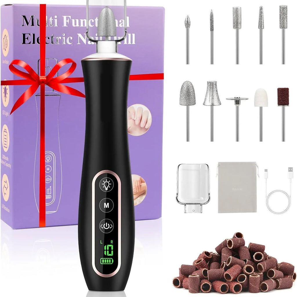 Professional Manicure Pedicure Kit, Cordless Electric Nail File Set, 10 Speeds PortableRechargeable Pedicure Tools For Feet