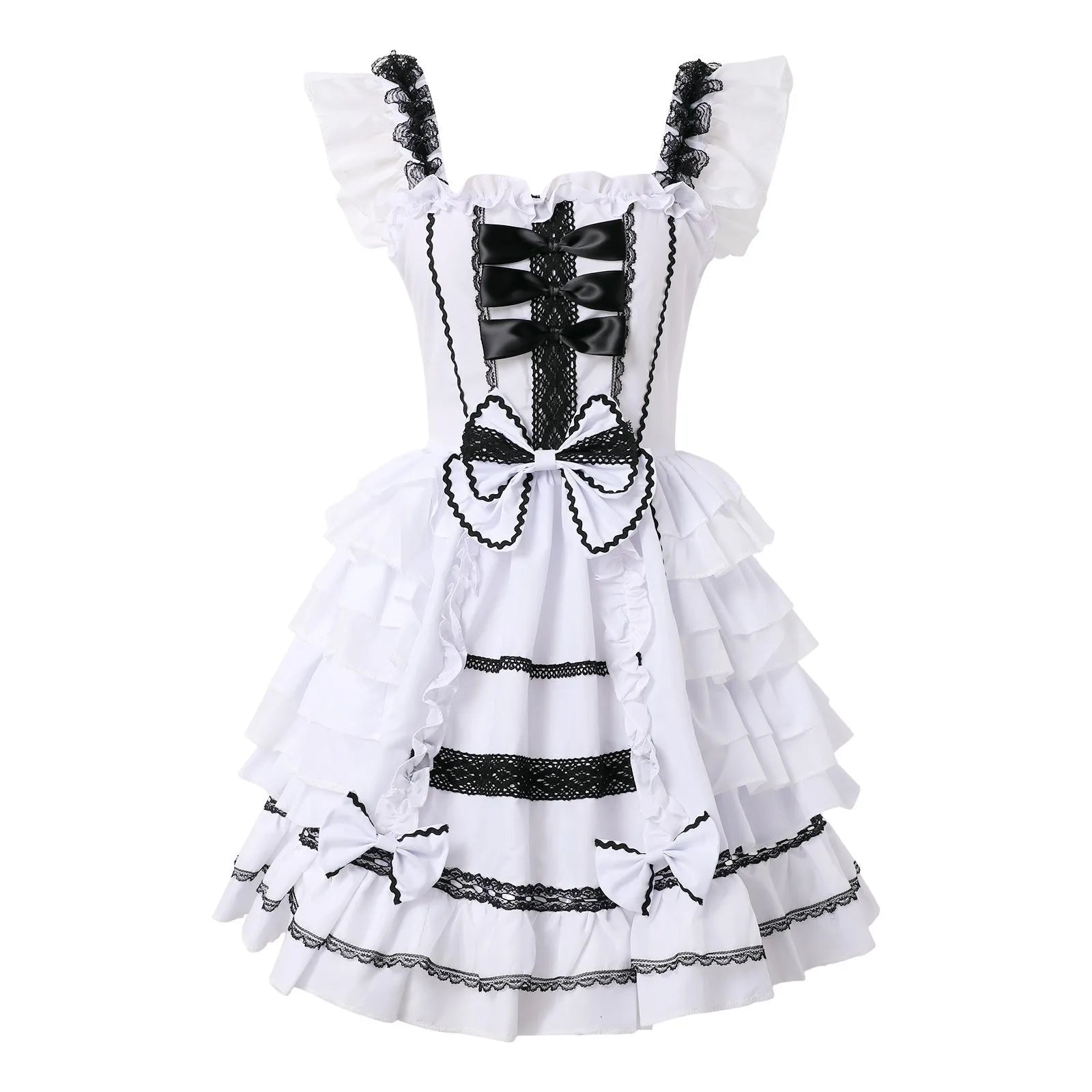 Sweet Lolita Dress Princess Lace Court Skirts Cosplay Costumes Fashion Women Vintage Gothic Bow Lace Gothic Wedding Dress