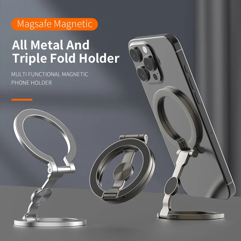 For Double-Sided Magnetic Phone Ring Holder for MagSafe Kickstand Magnet Grip for iPhone 16 15 14 For Huawei Xiaomi Stand Holder