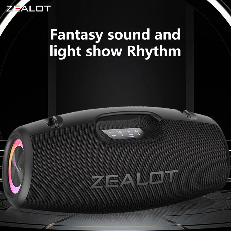 ZEALOT S78 100W Wireless Speakers, DSP Technology ,Dream Light, Outdoor Portable Subwoofer Speaker , Dual Pairing,24000mAh.