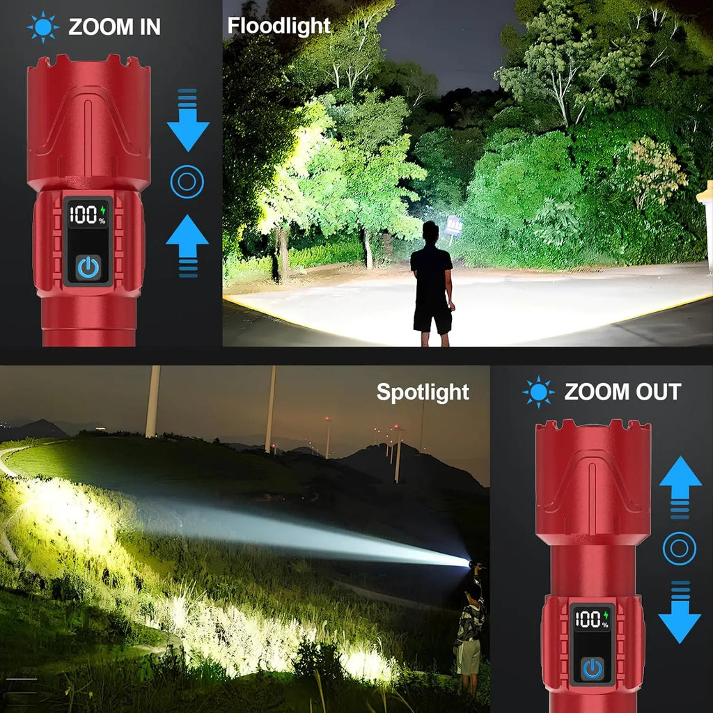 Rechargeable Flashlights High Lumens - Super Bright LED Tactical Flash Light, Powerful Waterproof Handheld USB C Flashlight for