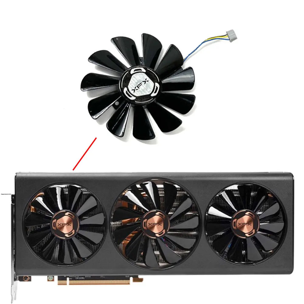 NEW 1SET CF1010U12S XFX Radeon RX 5700 XT GPU Fan，For XFX RX 5600 XT、RX 5700、RX 5700 XT Video card cooling fan