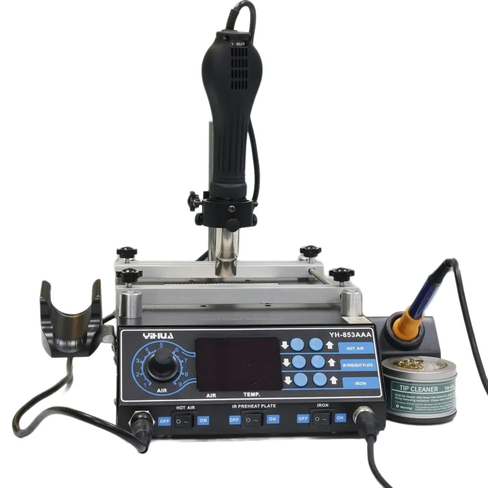 YIHUA 853AAA Preheating Rework Soldering Station 3in 1 Hot Air Gun Soldering Iron Welding Repair Tools BGA Desoldering Stations