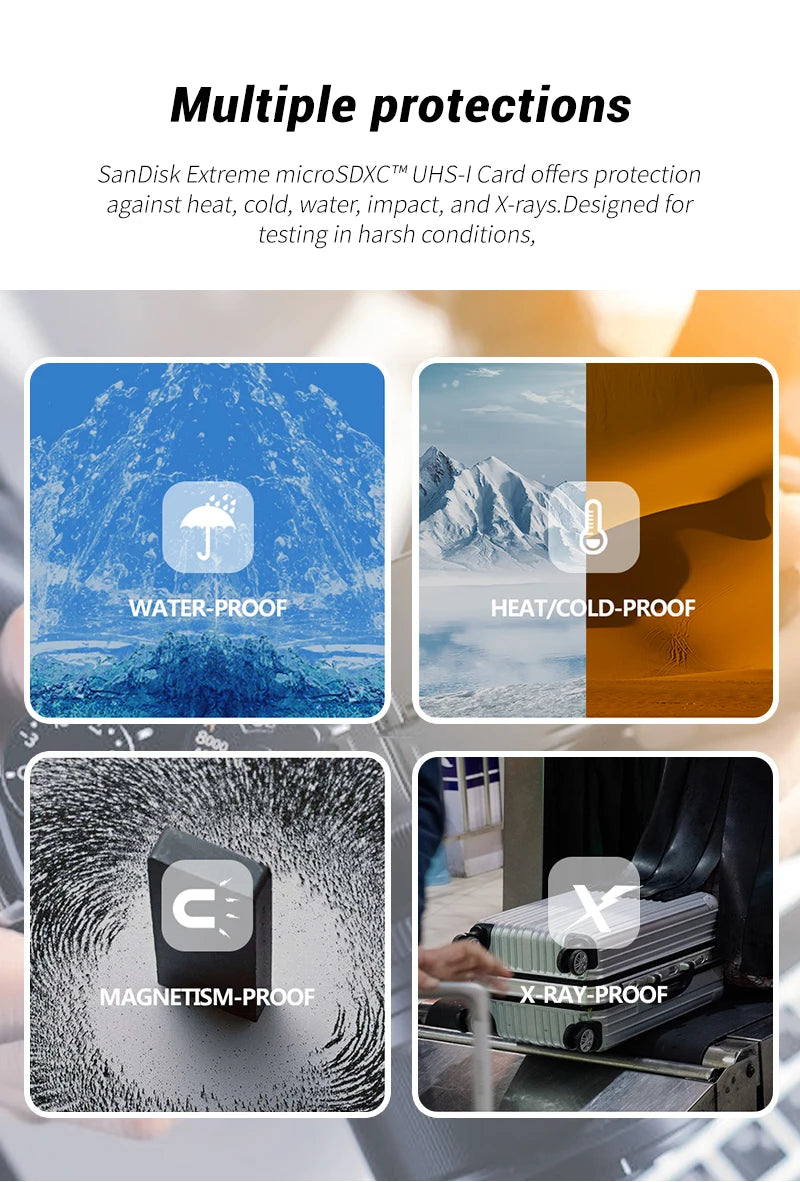 100% Original SanDisk Micro SD Card A1 A2 Memory Card 32GB 64GB 128GB 256GB 512GB 1TB microSD TF Card Storage UHS-I Cards U1 U3