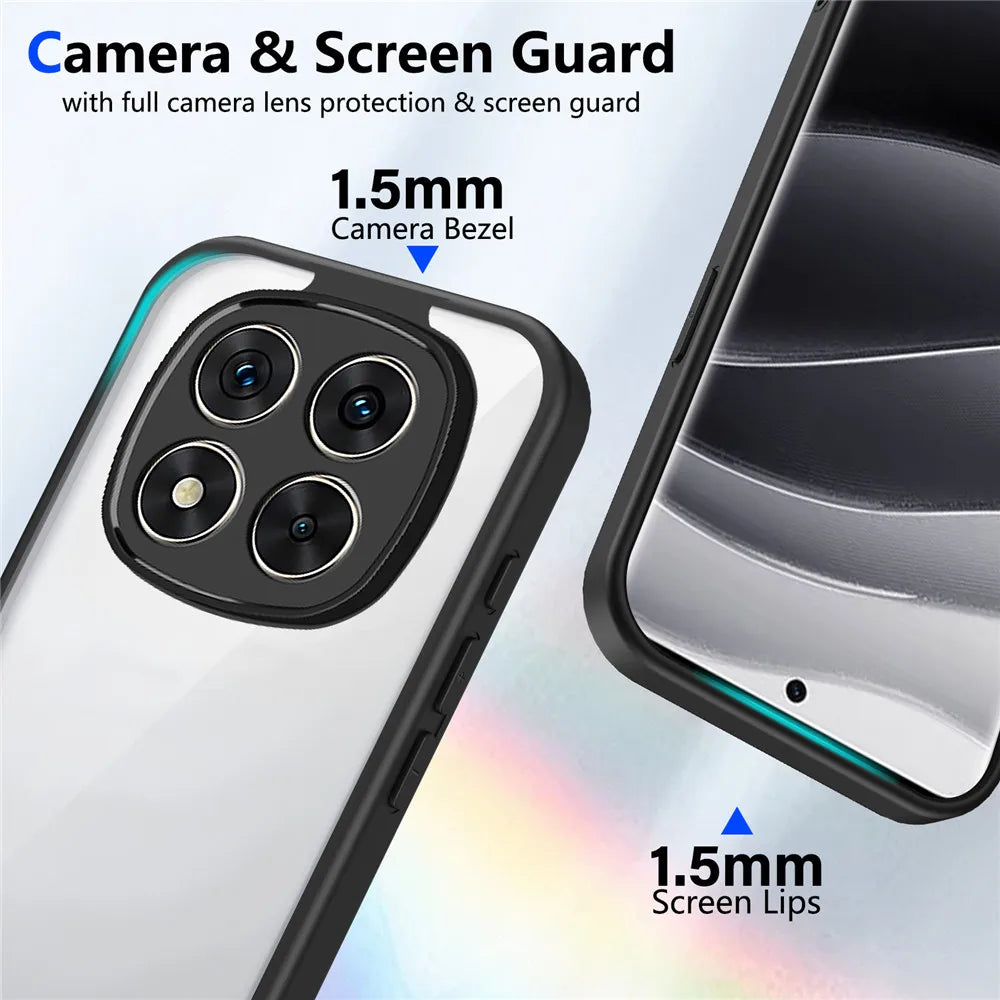 Redmi Note14Pro 5G Armor Shockproof Phone Case For Xiaomi Redmi Note 14 14Pro 13 14ProPlus Pro+ Matte Acrylic Clear Hard Cover