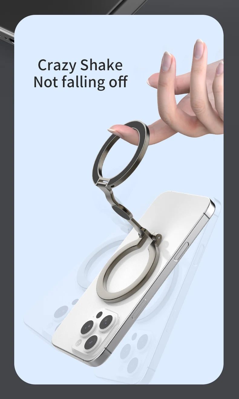 For Double-Sided Magnetic Phone Ring Holder for MagSafe Kickstand Magnet Grip for iPhone 16 15 14 For Huawei Xiaomi Stand Holder