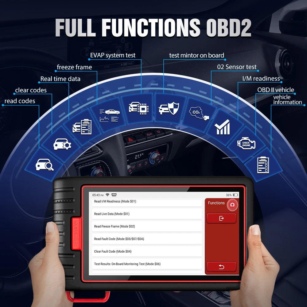 THINKCAR Thinkscan Max 2 Car Full System Diagnostic Tools TPM AF DPF IMMO 28 Reset ECU Coding Auto OBD OBD2 Scanner CANFD For GM